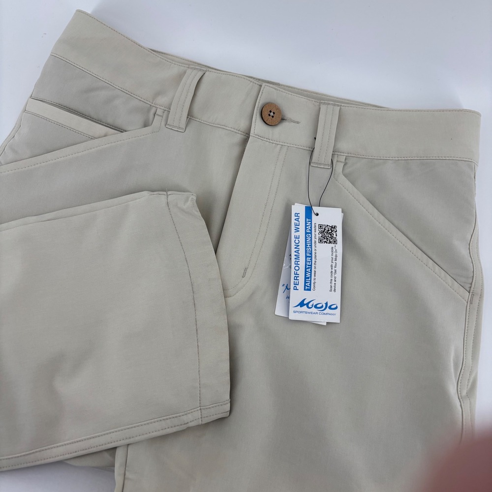 Mojo Sportswear Tailwater Fishing Pant Mens‎ S Tan NEW Performance M-PNT8250